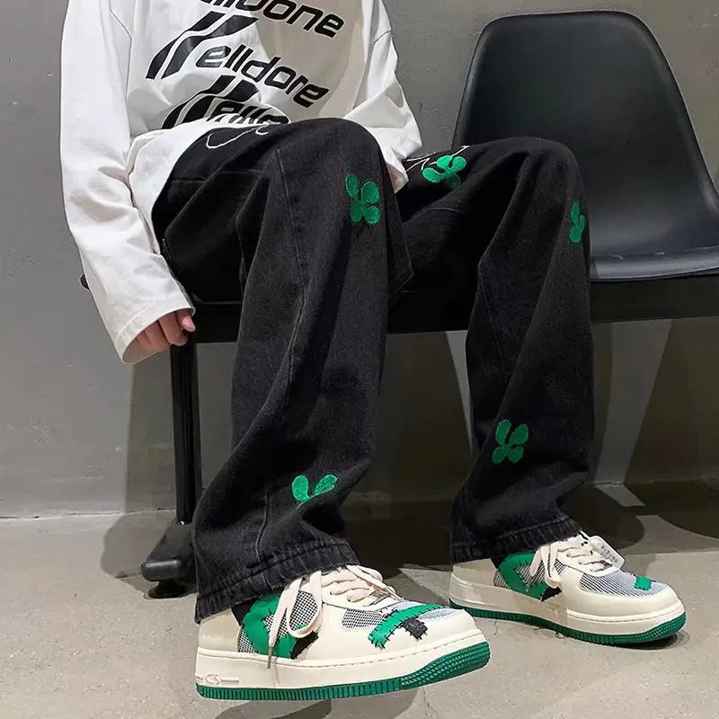 Embroidered Street Jeans