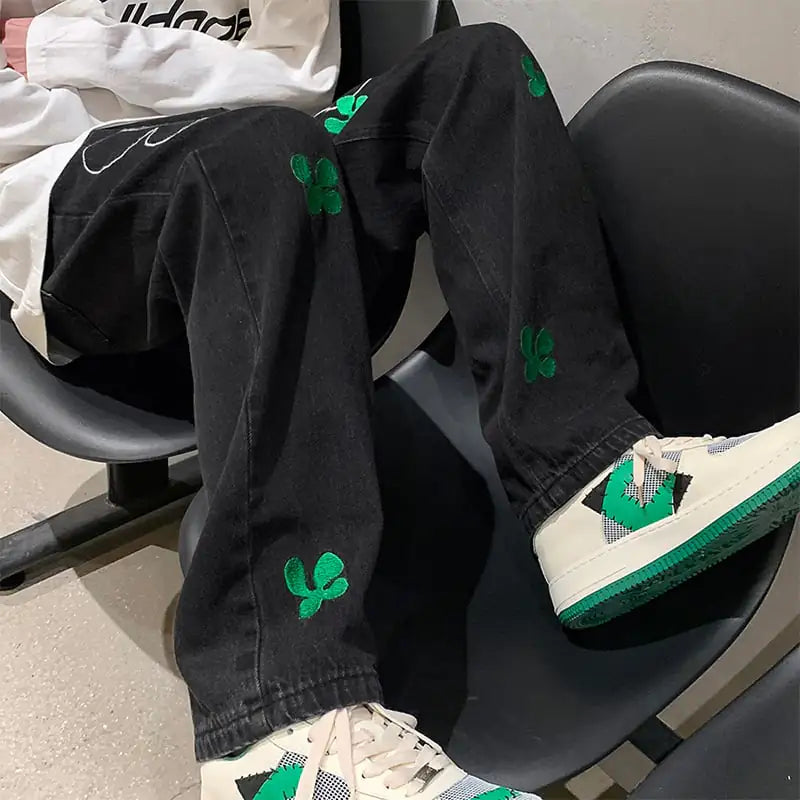 Embroidered Street Jeans