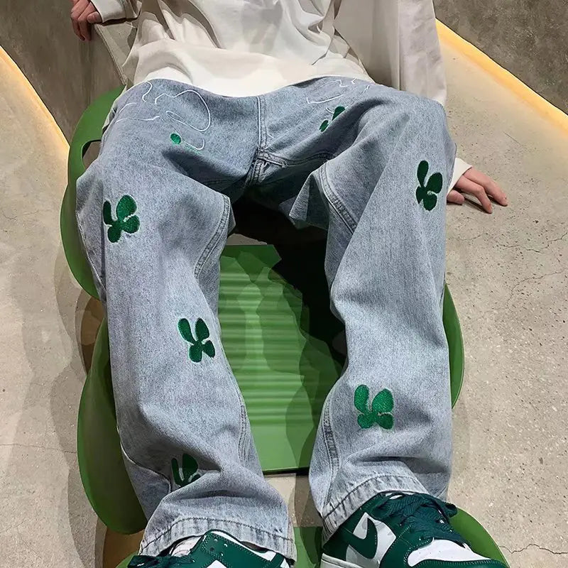 Embroidered Street Jeans